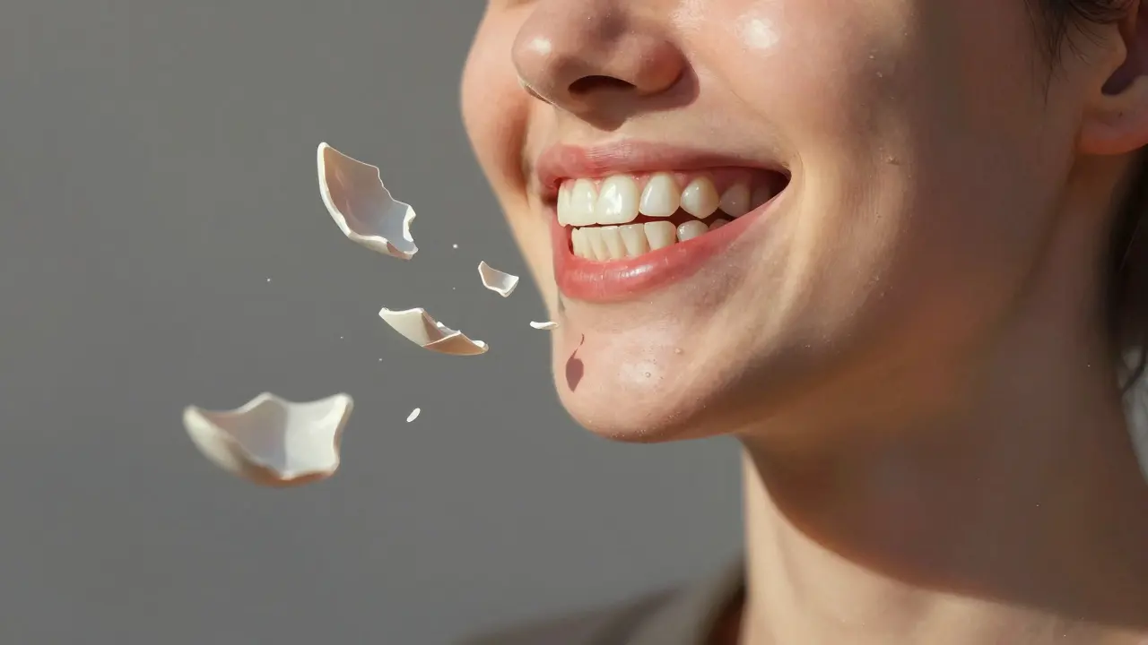 Osoba vychází ze stínu do světla, když se její úsměv proměňuje.