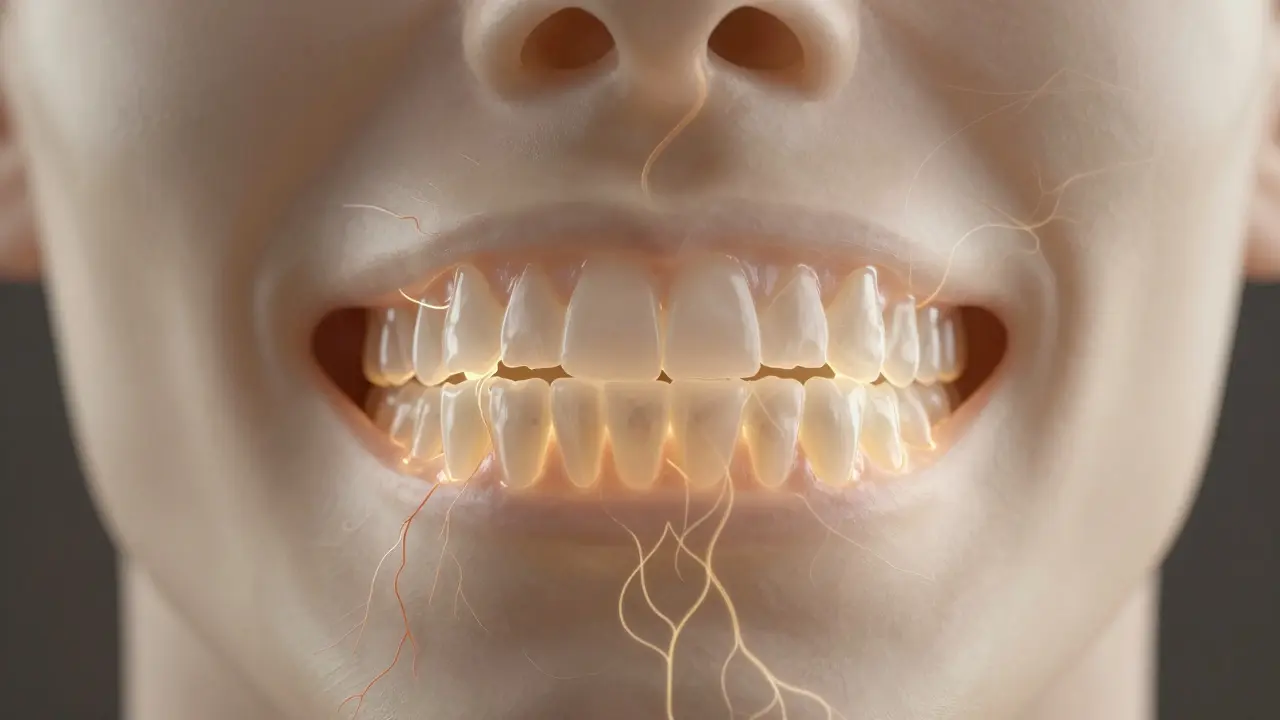 Přehled regenerace kosti v čelisti po vytažení zubu s vyznačeným krvním oběhem.