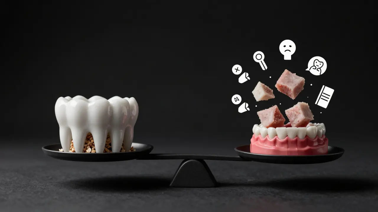 Váhající měřítko: efektivní žvýkání na jedné straně, neúčinné na druhé.