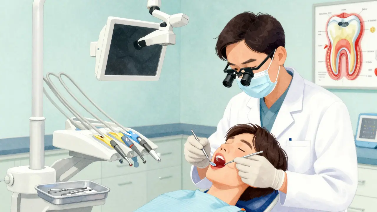 Stomatologická ordinace při prohlídce pacienta