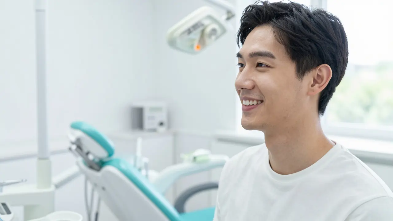 Detail zdravého úsměvu v moderní pražské zubní ordinaci.