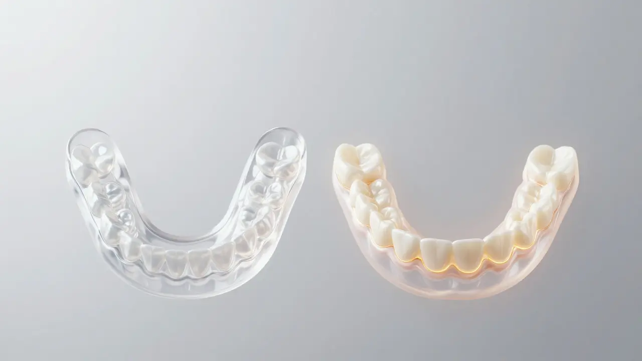 Konceptuální zobrazení retenčního aparátu a perfektního úsměvu.