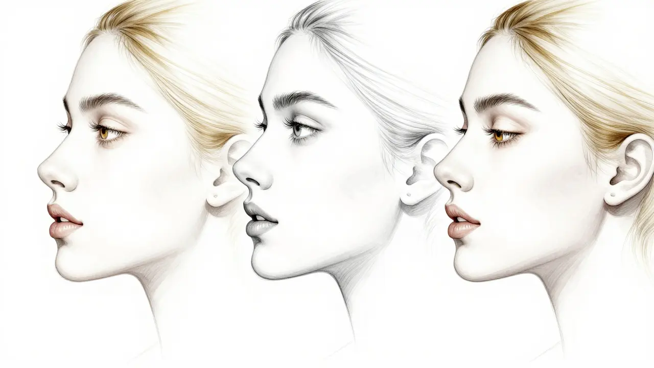 Tři různé tvary zubů: kulaté, čtvernaté a oválné