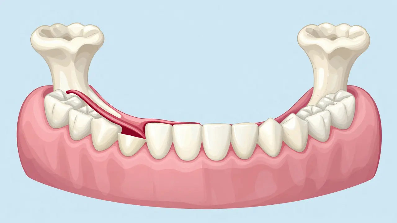 Anatomické příčiny mezery mezi zuby: frenulum a čelist