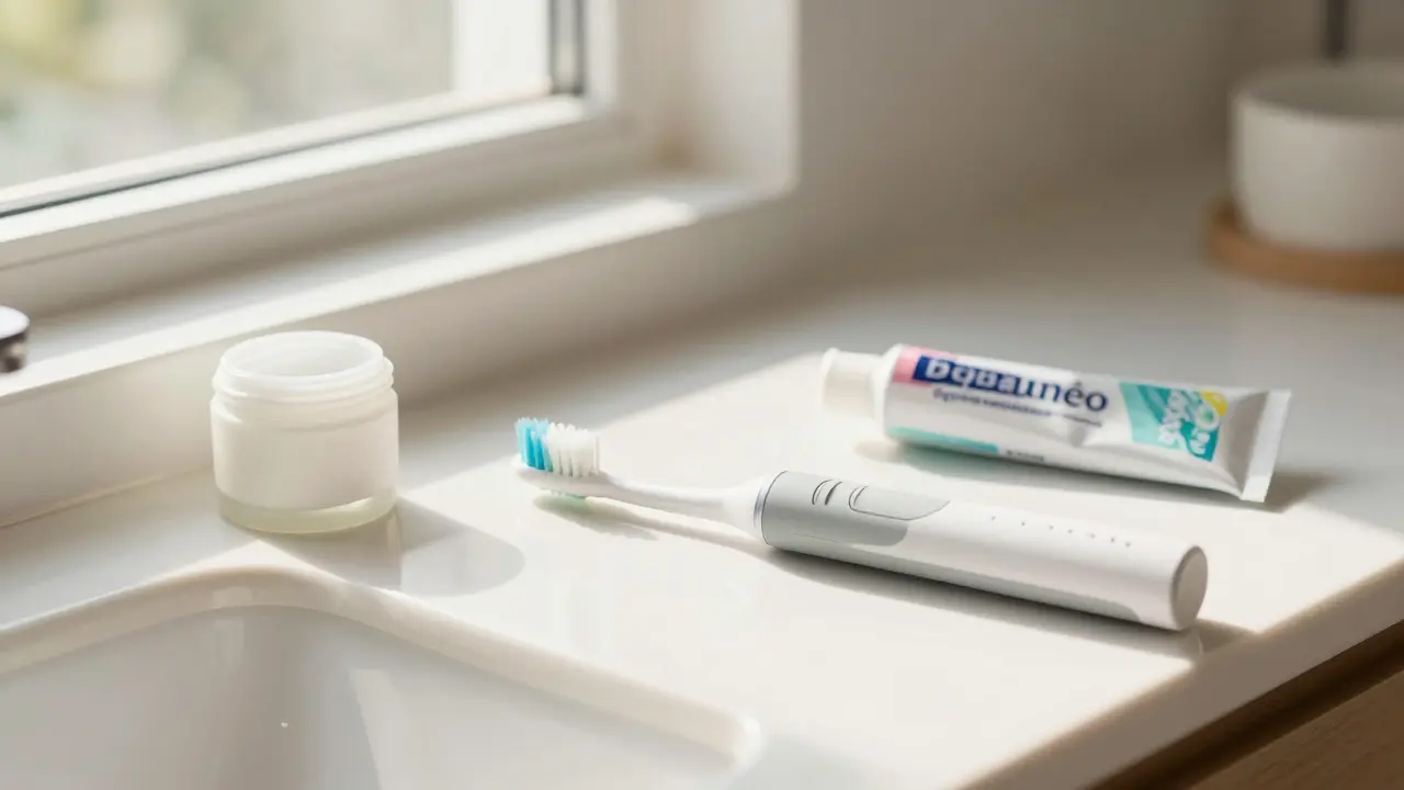 Elektrická kartáčka a mezizubní kartáčky pro prevenci