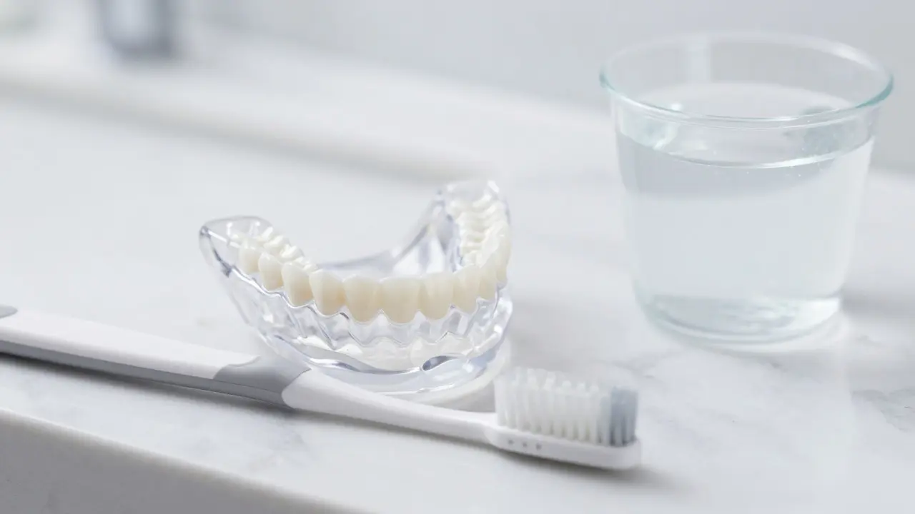 Noční chránič zubů a hygiena pro ochranu korunky