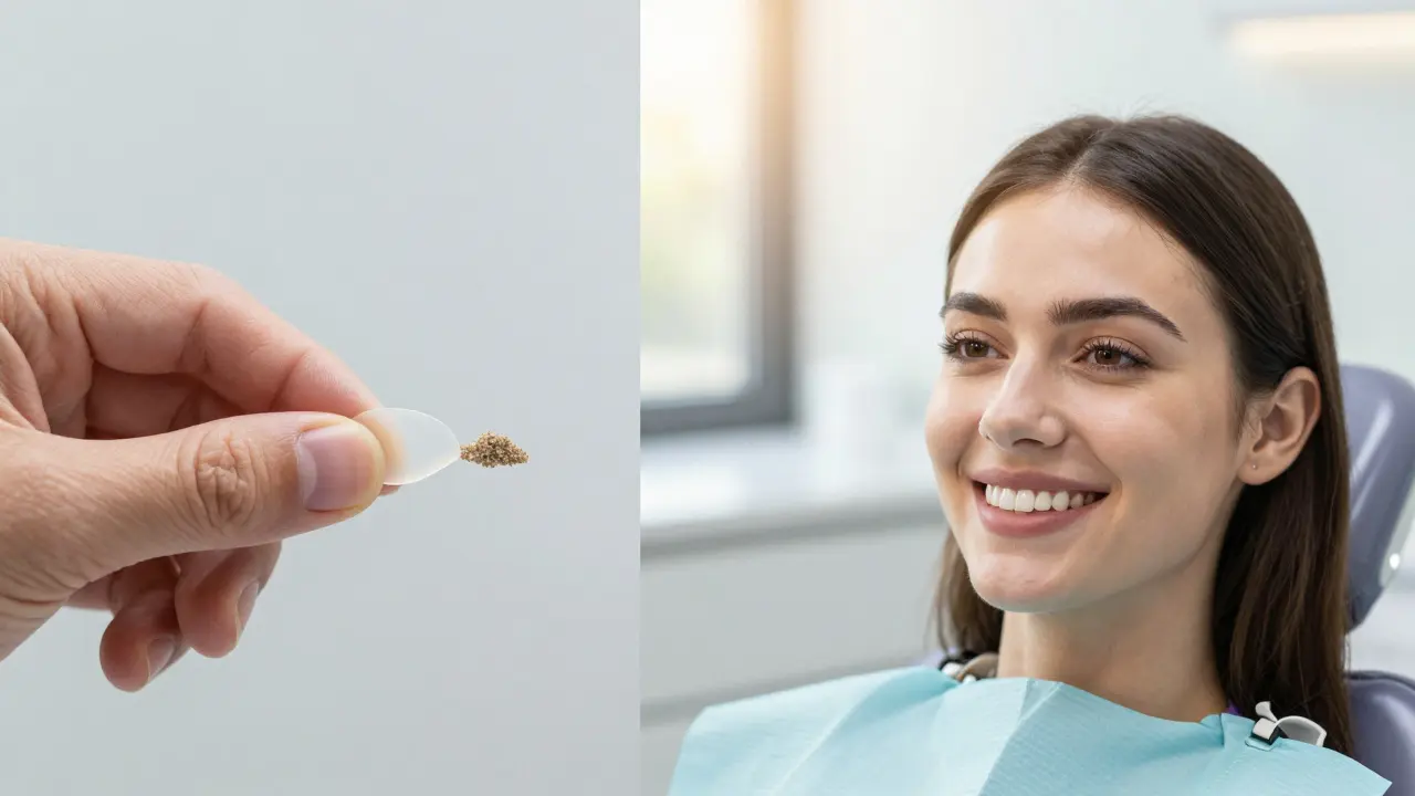 Srovnání minimálního broušení a výsledného dokonalého úsměvu